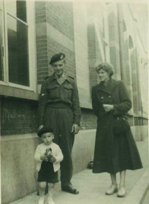 Marietje with her Husband Nico Verbeek and there first son Cor, 1951, Eindhoven The Netherlands